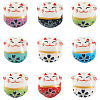9Pcs Handmade Printed Porcelain Beads PORC-TADJ0001-01C-1