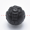 Carved Round Natural Obsidian Beads G-P360-01-16mm-1