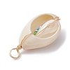 5Pcs Natural Shell Copper Wire Wrapped Pendants PALLOY-JF02317-05A-3