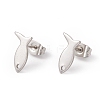 201 Stainless Steel Stud Earring Findings with Hole EJEW-A071-24P-1