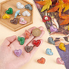 GOMAKERER 10 Sets 10 Colors Heart Shape Spray Painted Alloy Rhinestone Adjustable Jean Button Pins DIY-GO0001-32-3