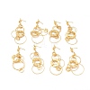 Brass Interlocking Rings Dangle Stud Earrings for Women EJEW-F281-09G-1