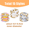 15Pcs 15 Style Ethnic Style Polymer Clay Heishi Surfer Stretch Bracelets Set BJEW-FI0001-41-2