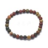 Natural Polychrome Jasper/Picasso Stone/Picasso Jasper Bead Stretch Bracelets X-BJEW-K212-A-001-1