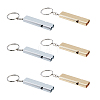 DICOSMETIC 6Pcs 2 Colors Double Tube Whistle Alloy High Frequency High Decibel Keychain KEYC-DC0001-19-1