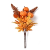 Velvet & Plastic & Foam Artificial Fall Pumpkin Floral Bouquet with Iron Stem TH-CBAC0DE-04-2