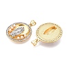 Brass Micro Pave Cubic Zirconia with ABS Imitation Pearl Pendants KK-T070-18G-2