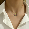Plastic Butterfly Pendant Necklace with Golden Stainless Steel Chains XQ2799-2-3