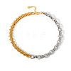 Two Tone 304 Stainless Steel Mixed Link Chain Necklaces WG1584D-01-1