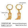 304 Stainless Steel Shoes with Heart Hoop Earrings KC5078-9-1