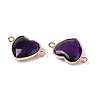 Natural Amethyst Love Heart Pendants G-T138-205A-G-2