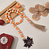 Round Wooden Beaded Autumn Decoration AJEW-WH20019-60-3