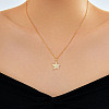 Elegant and Stylish Brass Sparkling Clear Cubic Zirconia Star Pendant Necklaces for Women BI4954-1-2