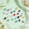 24Pcs Natural Gemstone Birthstone Pendants PALLOY-SW00119-3