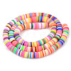 Handmade Polymer Clay Beads Strands sgCLAY-R089-6mm-096-2