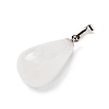 Teardrop Platinum Tone Brass Quartz Crystal Pendants G-F267-04I-4