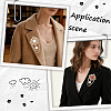 2Pcs 2 Colors Flower ABS Plastic Imitation Pearl Brooches JEWB-CP0001-57-5