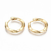 Brass Huggie Hoop Earrings X-KK-T062-45G-NF-2