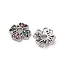 Brass Cubic Zirconia Bead Caps ZIRC-L105-03A-P-2