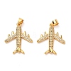 Brass Micro Pave Clear Cubic Zirconia Pendants KK-G399-26-1