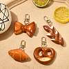 1 Set 4Pcs 4 Styles Simulated Alkaline Water Bread Keychains ST-CJ0028-10-5