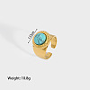 Round Synthetic Turquoise Ring XF4189-1-1