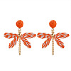 Alloy & Raffia Dangle Stud Earrings FS-WGCB008-08-1