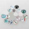 Helm & Anchor Printed Glass Cabochons X-GGLA-A002-25mm-WW-1