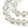 Electroplate Transparent Glass Beads Strands X-EGLA-N002-34C-C09-3