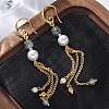 Brass Glass Dangle Earrings EJEW-R014-02G-1