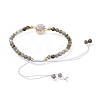 Adjustable Natural Indian Agate Braided Bead Bracelets BJEW-JB04558-03-4