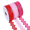 3 Rolls 3 Colors Heart Valentine's Day Polyester Lace Trim OCOR-FG0002-74-1