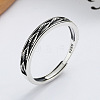 Leaf 925 Sterling Silver Adjustable Finger Rings FS-WG9DE26-01-1