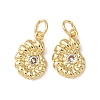 Brass Micro Pave Cubic Zirconia Charms KK-C143-32C-G-1