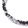 Natural  Lava Rock Essential Oil Stretch Bracelet with Glass for Women BJEW-JB07661-8