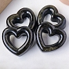 Natural Golden Sheen Obsidian Heart Hollow Ornament PW-WG81AA8-01-1