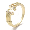Brass Micro Pave Cubic Zirconia Cuff Rings RJEW-G310-10G-1