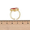 Brass Enamel Adjustable Cuff Rings for Women RJEW-C139-09G-5