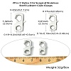 2Pcs 2 Styles 316 Surgical Stainless Steel Lobster Claw Clasps FIND-CJ0011-12-8