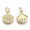 Brass Micro Pave Clear Cubic Zirconia Charms X-ZIRC-S067-182-NF-2