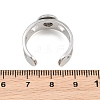 Hollow Heart 304 Stainless Steel Cuff Ring Components SA-CBA82C8-02A-P-3