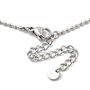 304 Stainless Steel Cubic Zirconia Teardrop & Flat Round Bib Ball Chain Necklaces for Women NJEW-F328-11P-06-3