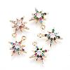 Brass Cubic Zirconia Charms KK-O119-18G-1