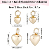 20Pcs 2 Styles Rack Plating Brass Pendants KK-BBC0024-86-2
