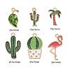 60Pcs 6 Styles Alloy Enamel Pendants ENAM-LS0001-04LG-2