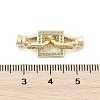 Brass Micro Pave Clear Cubic Zirconia Fold Over Clasps KK-U059-18G-3