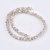 Electroplate Glass Beads Strands LAMP-F012-C01-2