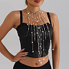 Alloy & Plastic Imitation Pearl Round Beaded Tassel Bib Necklaces FS-WG28DD0-01-3