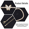 FIBLOOM 2Pcs 2 Style Stainless Steel & Brass Butterfly Pendant Necklaces Set with Crystal Rhinestone Tennis Chains NJEW-FI0001-41-3