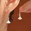 Elegant Shiny Fan-shaped Brass Hoop Earrings ZO2833-3